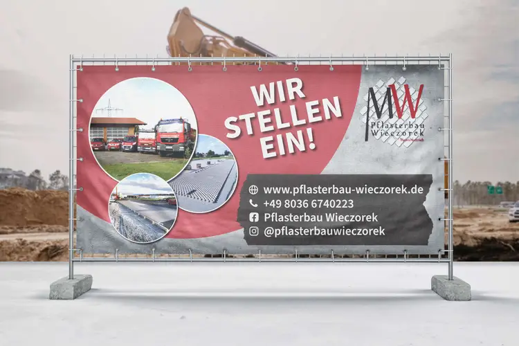 Pflasterbau Wieczorek Bauzaunbanner